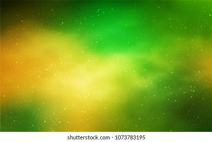 Light Green, Yellow vector cover with astronomical stars. Modern abstract illustration with Big Dipper stars. Best design for your ad, poster, banner.