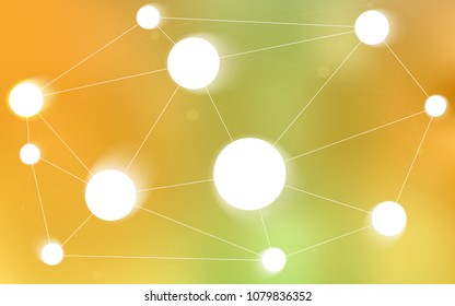 Light Green, Yellow vector cover with spots, lines. Modern abstract colorful illustration with spheres and lines. Pattern can be used for beautiful websites.