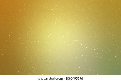 Light Green, Yellow vector cover with astronomical stars. Glitter abstract illustration with colorful cosmic stars. Smart design for your business advert.