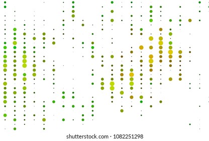 Light Green, Yellow vector  cover with spots. Beautiful colored illustration with blurred circles in nature style. Pattern can be used as texture of water, rain drops.