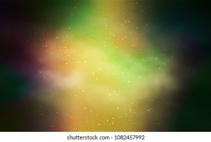 Light Green, Yellow vector cover with astronomical stars. Modern abstract illustration with Big Dipper stars. Pattern for astrology websites.
