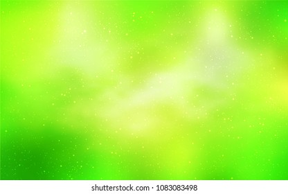 Light Green, Yellow vector cover with astronomical stars. Shining illustration with sky stars on abstract template. Smart design for your business advert.