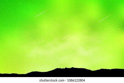 Light Green, Yellow vector cover with astronomical stars. Modern abstract illustration with Big Dipper stars. Best design for your ad, poster, banner.