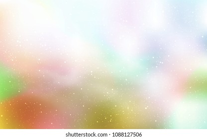 Light Green, Yellow vector cover with astronomical stars. Shining colored illustration with bright astronomical stars. Pattern for astronomy websites.