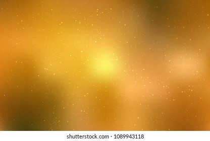 Light Green, Yellow vector cover with astronomical stars. Shining colored illustration with bright astronomical stars. Template for cosmic backgrounds.