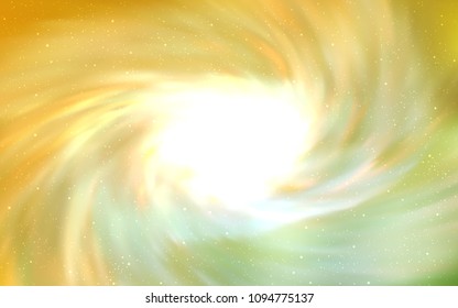 Light Green, Yellow vector cover with astronomical stars. Space stars on blurred abstract background with gradient. Pattern for astrology websites.