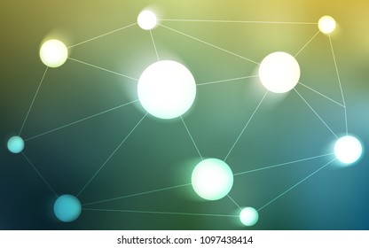 Light Green, Yellow vector cover with spots, lines. Colorful illustration with circles and lines in futuristic style. Beautiful design for your business advert.