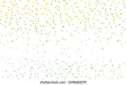 Light Green, Yellow vector  cover with spots. Glitter abstract illustration with blurred drops of rain. Completely new template for your brand book.