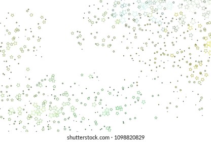 Light Green, Yellow vector cover with small and big stars. Decorative shining illustration with stars on abstract template. Best design for your ad, poster, banner.