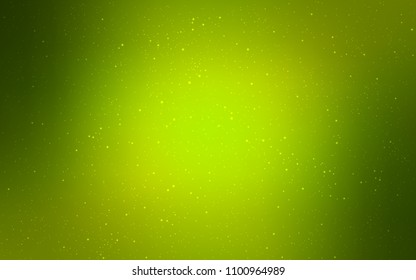 Light Green, Yellow vector cover with astronomical stars. Glitter abstract illustration with colorful cosmic stars. Pattern for astrology websites.