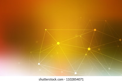 Light Green, Yellow vector cover with spots, lines. Glitter abstract illustration with connection of triangle structure. New design for ad, poster, banner of your website.