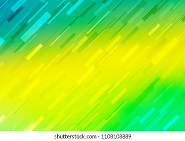 Light Green, Yellow vector cover with long lines. Glitter abstract illustration with colored sticks. The pattern can be used for websites.