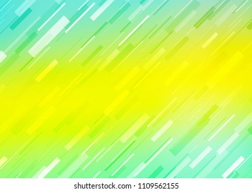 Light Green, Yellow vector cover with long lines. Glitter abstract illustration with colored sticks. The pattern can be used as ads, poster, banner for commercial.