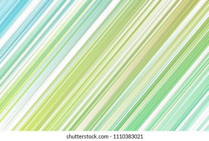 Light Green, Yellow vector cover with long lines. Glitter abstract illustration with colored sticks. The pattern can be used for websites.
