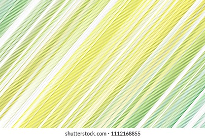 Light Green, Yellow vector cover with long lines. Modern geometrical abstract illustration with staves. The pattern can be used for websites.