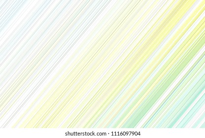 Light Green, Yellow vector cover with long lines. Decorative shining illustration with lines on abstract template. The pattern can be used as ads, poster, banner for commercial.