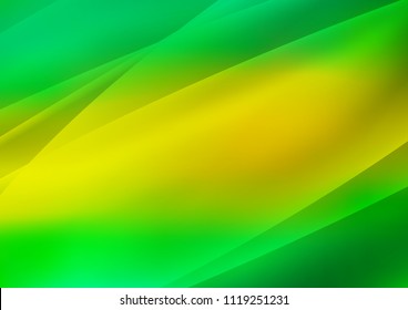 Light Green, Yellow vector cover with long lines. Modern geometrical abstract illustration with staves. The pattern can be used for websites.