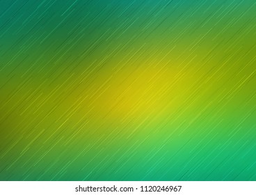 Light Green, Yellow vector cover with long lines. Decorative shining illustration with lines on abstract template. Smart design for your business advert.