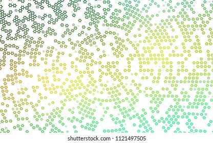 Light Green, Yellow vector cover with small and big stars. Decorative shining illustration with stars on abstract template. The pattern can be used for websites.