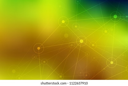 Light Green, Yellow vector cover with spots, lines. Modern abstract colorful illustration with spheres and lines. Pattern can be used for ads, leaflets.