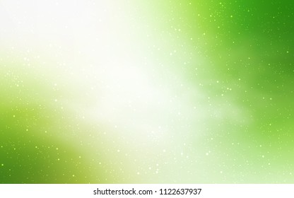 Light Green, Yellow vector cover with astronomical stars. Modern abstract illustration with Big Dipper stars. Template for cosmic backgrounds.