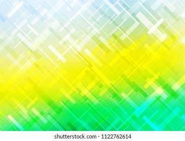 Light Green, Yellow vector cover with long lines. Blurred decorative design in simple style with lines. Best design for your ad, poster, banner.