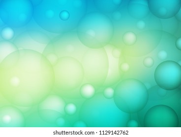 Light Green, Yellow vector cover with spots. Glitter abstract illustration with blurred drops of rain. Beautiful design for your business natural advert.