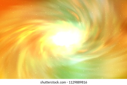 Light Green, Yellow vector cover with astronomical stars. Space stars on blurred abstract background with gradient. Pattern for astrology websites.