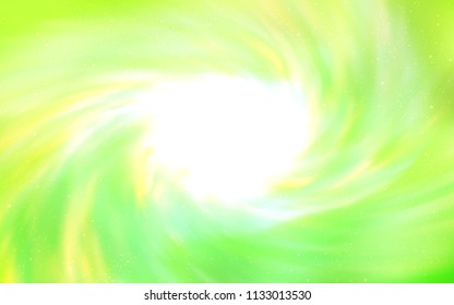 Light Green, Yellow vector cover with astronomical stars. Space stars on blurred abstract background with gradient. Best design for your ad, poster, banner.
