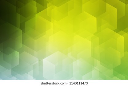 Light Green, Yellow vector cover with set of hexagons. Colorful hexagons on white backdrop. Pattern can for your ad, booklets.