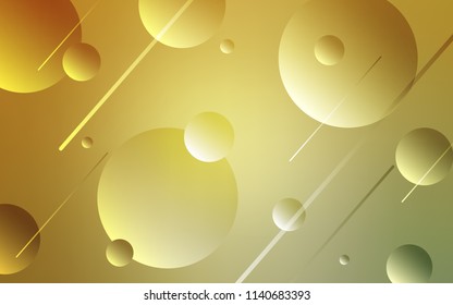 Light Green, Yellow vector cover with spots. Modern abstract illustration with colorful water drops. Pattern can be used for futuristic ad, booklets.