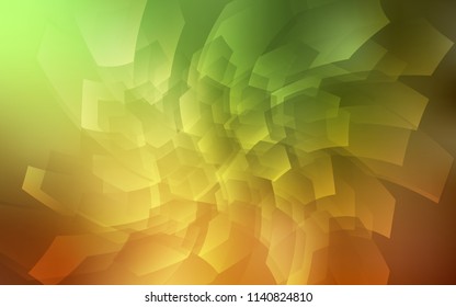 Light Green, Yellow vector cover with set of hexagons. Illustration with set of colorful hexagons. Pattern can be used for landing pages.