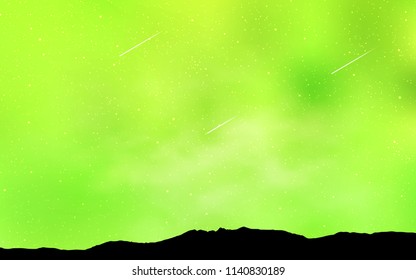 Light Green, Yellow vector cover with astronomical stars. Modern abstract illustration with Big Dipper stars. Pattern for astrology websites.