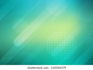 Light Green, Yellow vector cover with rounded stripes, dots. Decorative shining illustration with lines, dots on abstract template. The pattern can be used for busines ad, booklets, leaflets