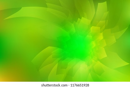 Light Green, Yellow vector cover with set of hexagons. Glitter abstract illustration in hexagonal style. New design for website's poster, banner.