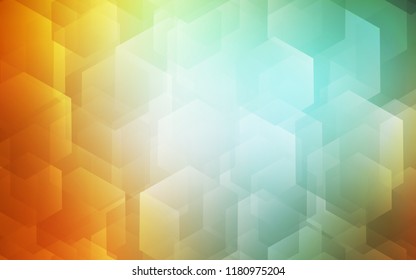 Light Green, Yellow vector cover with set of hexagons. Abstract illustration with colorful hexagons. New design for website's poster, banner.