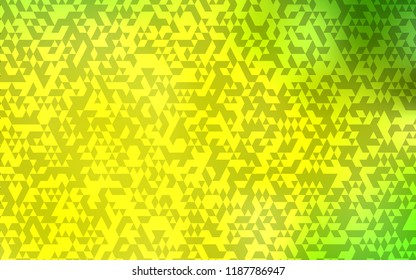 Light Green, Yellow vector cover in polygonal style. Beautiful illustration with triangles in nature style. Pattern for busines ad, booklets, leaflets