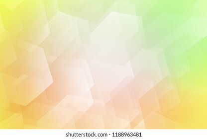 Light Green, Yellow vector cover with set of hexagons. Colorful hexagons on white backdrop. Beautiful design for your business advert.