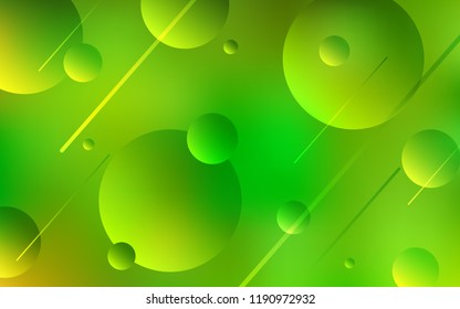 Light Green, Yellow vector cover with spots. Blurred decorative design in abstract style with bubbles. Pattern can be used as texture of wallpapers.