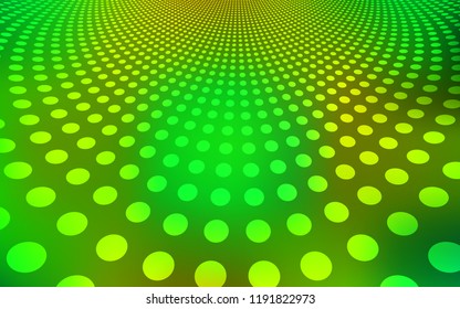Light Green, Yellow vector cover with spots. Illustration with set of shining colorful abstract circles. Beautiful design for your business advert.