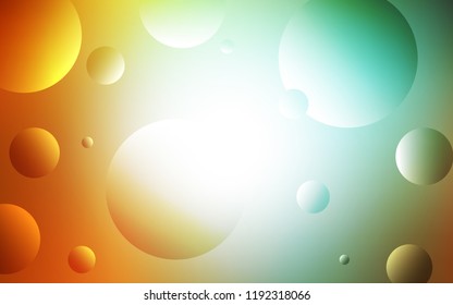 Light Green, Yellow vector cover with spots. Abstract illustration with colored bubbles in nature style. New design for ad, poster, banner of your website.