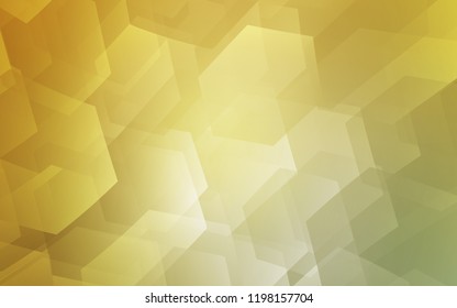 Light Green, Yellow vector cover with set of hexagons. Design in abstract style with hexagons. Pattern for texture of wallpapers.