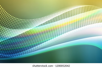 Light Green, Yellow vector cover with spots, lines. Design with connection of dots and lines on colorful background. Pattern for design of window blinds, curtains.