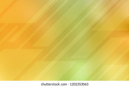 Light Green, Yellow vector cover with stright stripes. Lines on blurred abstract background with gradient. The pattern for ad, booklets, leaflets.