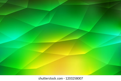 Light Green, Yellow vector cover in polygonal style. Beautiful illustration with triangles in nature style. Smart design for your business advert.