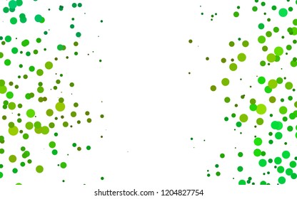 Light Green, Yellow vector cover with circles. Blurred bubbles on abstract backdrop with colorful gradient. Template for your brand book.