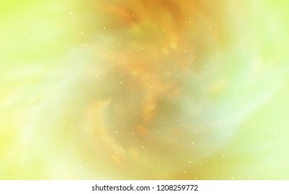 Light Green, Yellow vector cover with astronomical stars. Blurred decorative design in simple style with galaxy stars. Pattern for astronomy websites.
