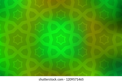 Light Green, Yellow vector cover with small and big stars. Stars on blurred abstract background with gradient. Template for sell phone backgrounds.