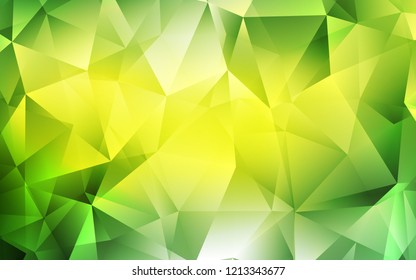 Light Green, Yellow vector cover in polygonal style. Modern abstract illustration with colorful triangles. Pattern can be used for websites.