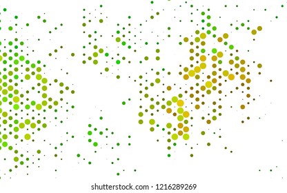 Light Green, Yellow vector cover with circles. Modern abstract illustration with colorful water drops. Design for business adverts.